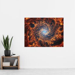 "Artery8 NASA James Webb Telescope View of Spiral Galaxy NGC 628 Wall Art Print in Orange - Size: W18"" x H24""" - thumbnail 2