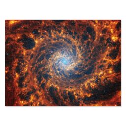 "Artery8 NASA James Webb Telescope View of Spiral Galaxy NGC 628 Wall Art Print in Orange - Size: W18"" x H24""" - thumbnail 1