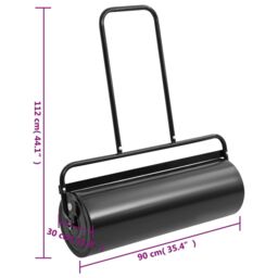 Berkfield Home Garden Lawn Roller with Handle Black 63 L Iron & Steel - thumbnail 5