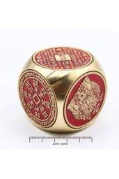 KDMD Feng Shui Prosperity Cube-Red & Brass Flat Fortune Symbol in Red - thumbnail 2