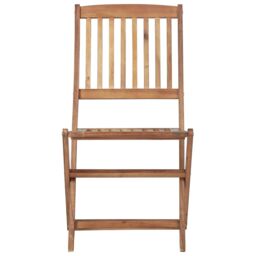 Berkfield Home Folding Outdoor Chairs 8 pcs Solid Acacia Wood in Brown - thumbnail 3
