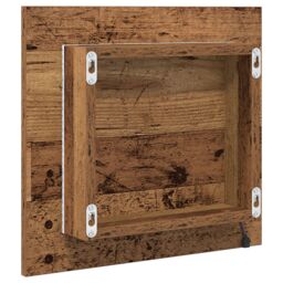 Berkfield Home LED Bathroom Mirror Old Wood 40x8.5x37 cm Engineered Wood in Brown - thumbnail 6