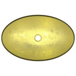 Berkfield Home Basin Tempered Glass 54.5x35x15.5 cm Gold - thumbnail 5