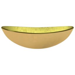 Berkfield Home Basin Tempered Glass 54.5x35x15.5 cm Gold - thumbnail 3