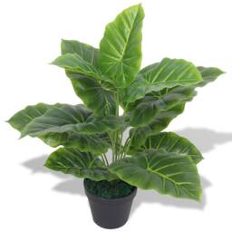 Berkfield Home Artificial Taro Plant with Pot 45 cm Green - thumbnail 2