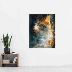 "Artery8 Wall Art Print Dreamy Orange Maine Coon Cat Lover Pet Portrait Poster - Size: W12"" x H16""" - thumbnail 4