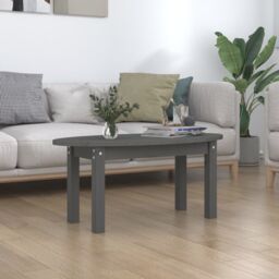 Berkfield Home Coffee Table Grey 80x40x35 cm Solid Wood Pine - Size: 80 x 40 x 35 cm