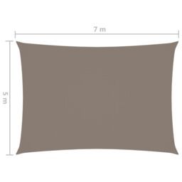 Berkfield Home Sunshade Sail Oxford Fabric Rectangular 5x7 m Taupe in Beige - thumbnail 6