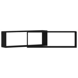 Berkfield Home Wall Shelves - Set of 2, Black Oak, 80x15x26 cm, Made from Engineered Wood - Size: 80 x 15 x 26 cm - thumbnail 6