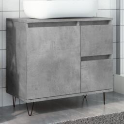 Berkfield Home Sink Cabinet Concrete Oak 65x33x60 cm Engineered Wood in Grey - Size: 65 x 33 x 60 cm - thumbnail 1