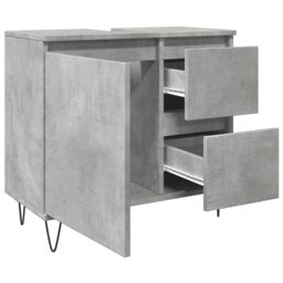 Berkfield Home Sink Cabinet Concrete Oak 65x33x60 cm Engineered Wood in Grey - Size: 65 x 33 x 60 cm - thumbnail 5