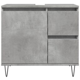 Berkfield Home Sink Cabinet Concrete Oak 65x33x60 cm Engineered Wood in Grey - Size: 65 x 33 x 60 cm - thumbnail 4