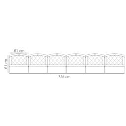 OUTSUNNY 6PCs Decorative Garden Fencing 24in x 12ft Metal Border Edging in Black - thumbnail 3