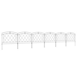 OUTSUNNY 6PCs Decorative Garden Fencing 24in x 12ft Metal Border Edging in Black - thumbnail 2