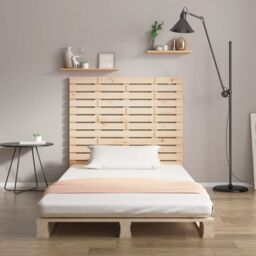 Berkfield Home Wall Headboard 146x3x91.5 cm Solid Wood Pine in Brown - thumbnail 3