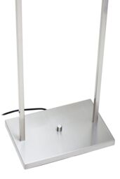 Orsina Satin Nickel Silver Floor Lamp, Minimalist Metal Floor Lamp With White Fabric Shade, Standing Lamp - thumbnail 4