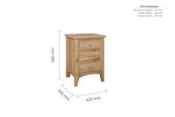 Birlea Hampstead 3 Drawer Bedside Oak in Light Oak - thumbnail 6