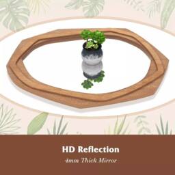 Costway Irregular Framed Decoration Wall Mirror Makeup Vanity Mirror W/Expansion Screws in Natural - thumbnail 5