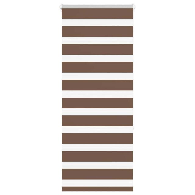 Berkfield Home Zebra Blind Brown 65x150 cm Fabric Width 60.9 cm Polyester - image 1