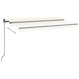 Berkfield Home Manual Retractable Awning 400x350 cm Cream in Beige - thumbnail 3