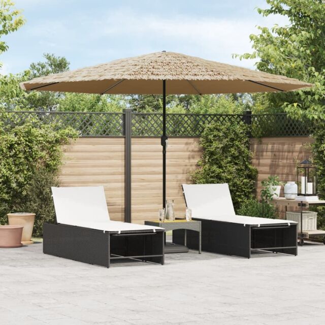 Berkfield Home Garden Parasol with Steel Pole Brown 388x388x248 cm - Size: 388 x 388 x 248 cm - image 1