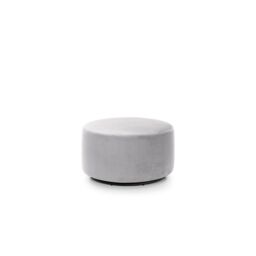 Abakus Direct Chicago Spill-Proof Velvet Swivel Footstool in Light Grey