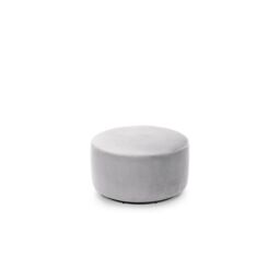 Abakus Direct Chicago Spill-Proof Velvet Swivel Footstool in Light Grey - thumbnail 2