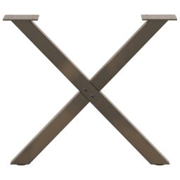 Berkfield Home Coffee Table Legs X-Shaped 2 pcs Natural Steel 60x(42-43) cm Steel in Brown - thumbnail 4