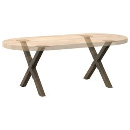 Berkfield Home Coffee Table Legs X-Shaped 2 pcs Natural Steel 60x(42-43) cm Steel in Brown - thumbnail 8