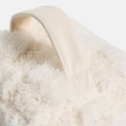 OHS Checkerboard Weighted Fluffy Fleece Decorative Doorstop in Cream - thumbnail 5