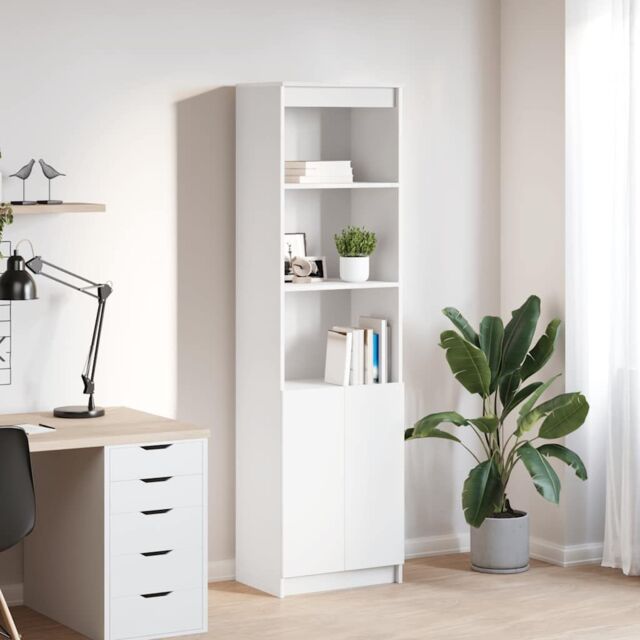 Berkfield Home Highboard White 50x35x180 cm Engineered Wood - Size: 50 x 35 x 180 cm - image 1
