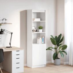 Berkfield Home Highboard White 50x35x180 cm Engineered Wood - Size: 50 x 35 x 180 cm - thumbnail 1