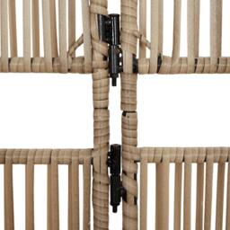 Berkfield Home Room Divider 6 Panels Beige Poly Rattan - thumbnail 7