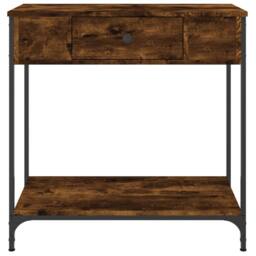 Berkfield Home Decorative Console Table Smoked Oak 75x34.5x75 cm Engineered Wood in Brown - thumbnail 6
