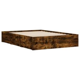 Berkfield Home Bed Frame w/Drawers Frame Smoked Oak 120x190 cm Small Double in Brown - thumbnail 4