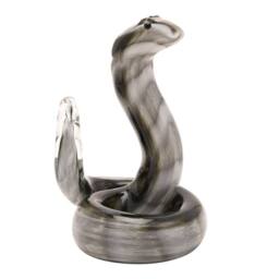 Objets d'Art Glass Figurine Snake in Grey - thumbnail 2