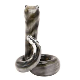 Objets d'Art Glass Figurine Snake in Grey - thumbnail 3