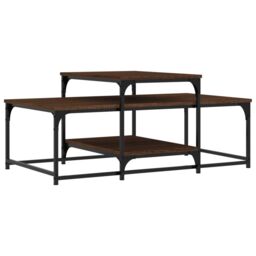 Berkfield Home Coffee Table Brown Oak 102x60x45 cm Engineered Wood - Size: 102 x 60 x 45 cm - thumbnail 2