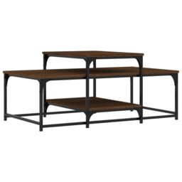 Berkfield Home Coffee Table Brown Oak 102x60x45 cm Engineered Wood - Size: 102 x 60 x 45 cm - thumbnail 6