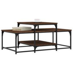 Berkfield Home Coffee Table Brown Oak 102x60x45 cm Engineered Wood - Size: 102 x 60 x 45 cm - thumbnail 3