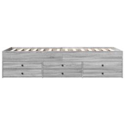 Berkfield Home Daybed with Drawers without Mattress Grey Sonoma 100x200 cm - thumbnail 4