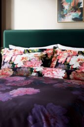 Ted Baker 'Painted Posy' Cotton Duvet Cover Set in Navy - Size: King - thumbnail 2