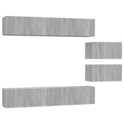 Berkfield Home 4 Piece TV Cabinet Set Grey Sonoma Engineered Wood - thumbnail 2