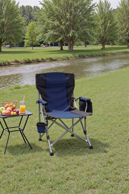 Garden Sanctuary Outdoor Portable Folding Camping Chair in Blue - image 1