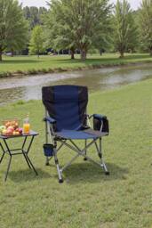 Garden Sanctuary Outdoor Portable Folding Camping Chair in Blue - thumbnail 1