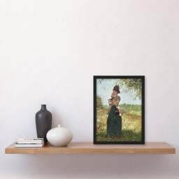 Artery8 Winslow Homer The Yellow Jacket Portrait Painting Framed Art Print in Green - Size: A4 - thumbnail 2