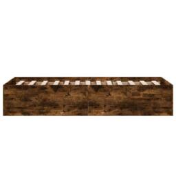 Berkfield Home Bed Frame without Mattress Smoked Oak 90x190 cm Single in Brown - thumbnail 5