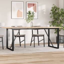 Berkfield Home Dining Table Legs O-Frame 160x80x73 cm Steel in Black - Size: 160 x 80 x 73 cm - thumbnail 3