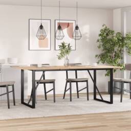 Berkfield Home Dining Table Legs O-Frame 160x80x73 cm Steel in Black - Size: 160 x 80 x 73 cm - thumbnail 2