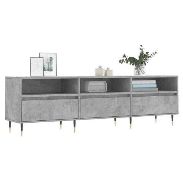 Berkfield Home TV Cabinet Concrete Grey 150x30x44.5 cm Engineered Wood - image 1